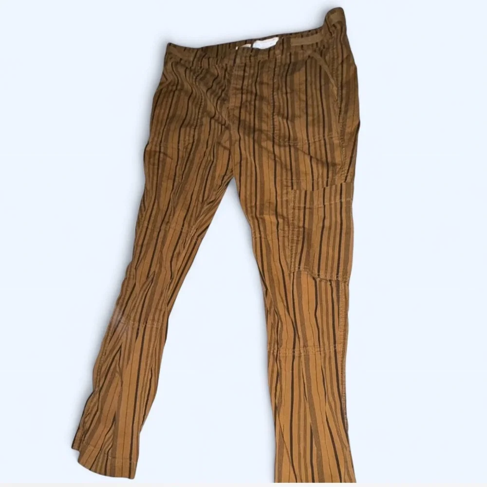 Brown Striped Casual Pants - Picture 1 of 5